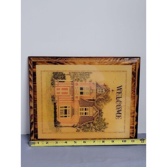Vintage 11.5" x 9.5" Victorian House Welcome Sign #A20 - Picture 3 of 4